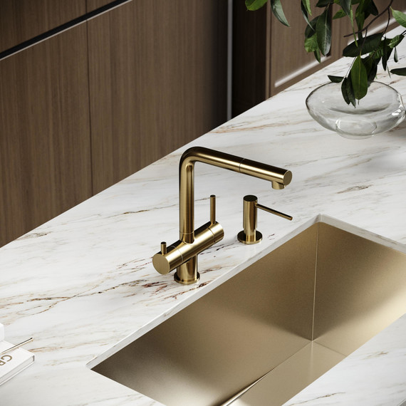 Смеситель для кухни Sancos Spin SC4015BG, брашированное золото фото 2