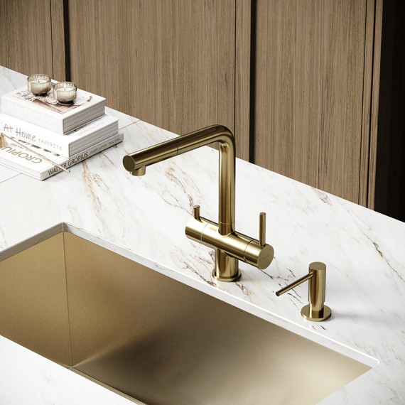 Смеситель для кухни Sancos Spin SC4015BG, брашированное золото фото 3