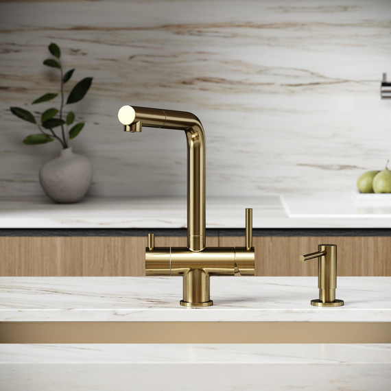 Смеситель для кухни Sancos Spin SC4015BG, брашированное золото фото 4