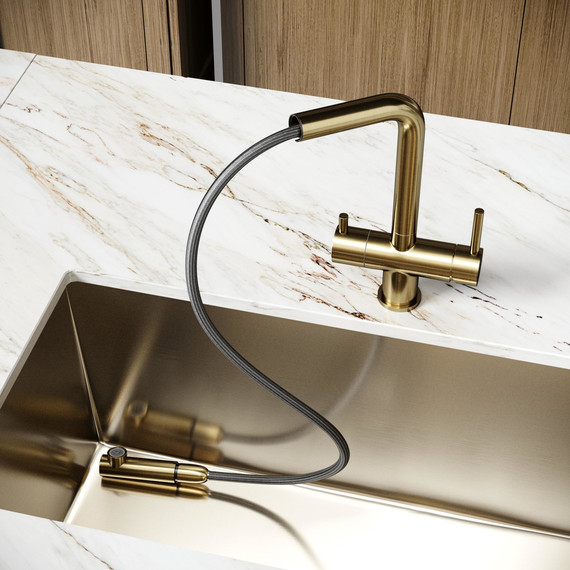 Смеситель для кухни Sancos Spin SC4015BG, брашированное золото фото 8