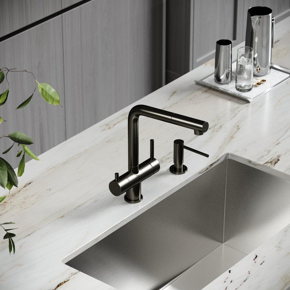 Смеситель для кухни Sancos Spin SC4015GG, вороненая сталь фото 2