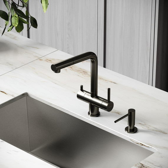 Смеситель для кухни Sancos Spin SC4015GG, вороненая сталь фото 3