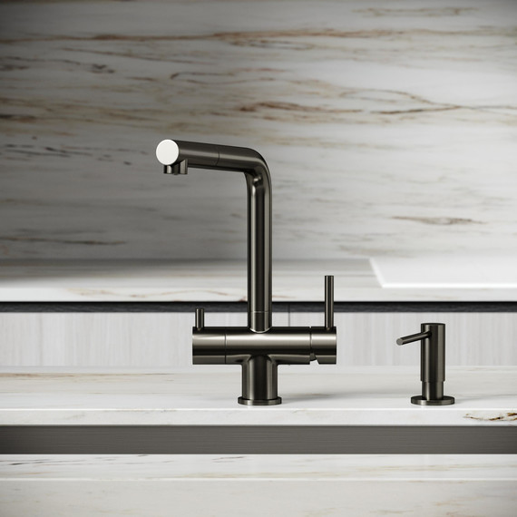 Смеситель для кухни Sancos Spin SC4015GG, вороненая сталь фото 4