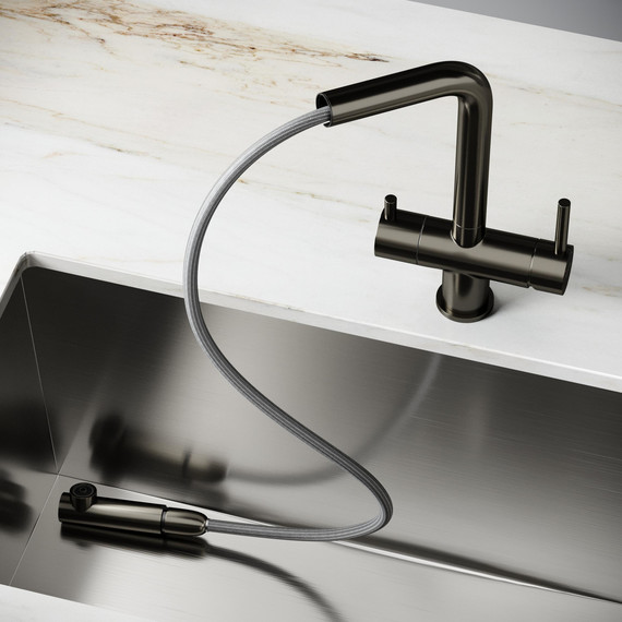 Смеситель для кухни Sancos Spin SC4015GG, вороненая сталь фото 9