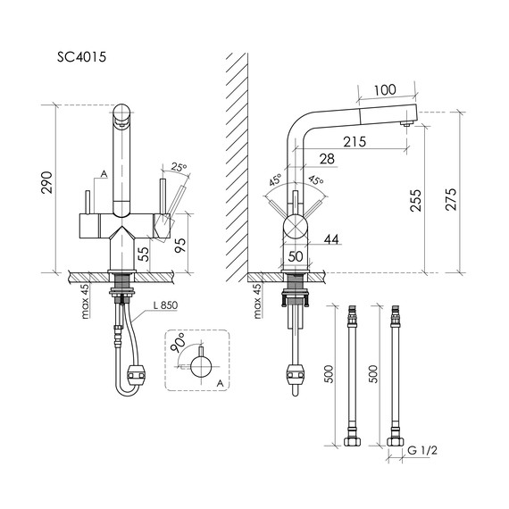 Смеситель для кухни Sancos Spin SC4015MB, чёрный матовый фото 10