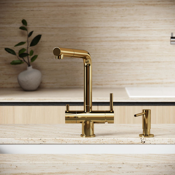 Смеситель для кухни Sancos Spin SC4015ZG, полированное золото фото 4