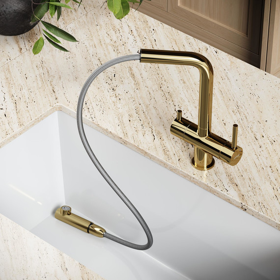 Смеситель для кухни Sancos Spin SC4015ZG, полированное золото фото 9