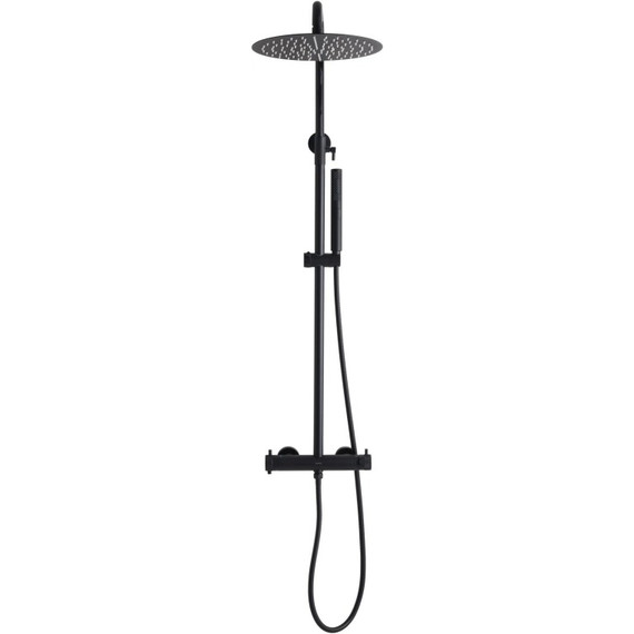 Душевая стойка с термостатом Allen Brau Fantasy 5.11001-31, чёрный матовый фото 2