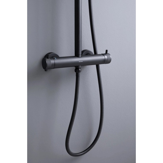 Душевая стойка с термостатом Allen Brau Fantasy 5.11001-31, чёрный матовый фото 6