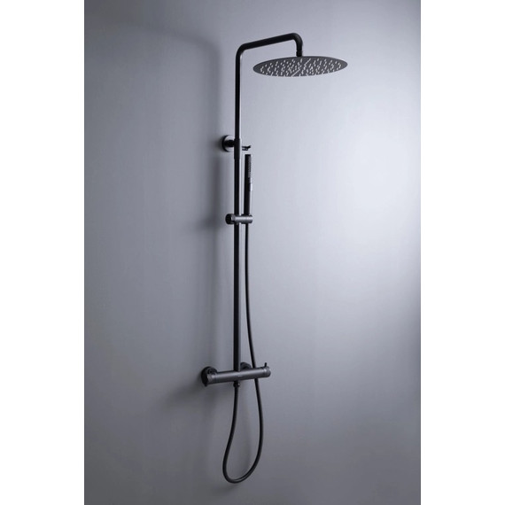Душевая стойка с термостатом Allen Brau Fantasy 5.11001-31, чёрный матовый фото 8