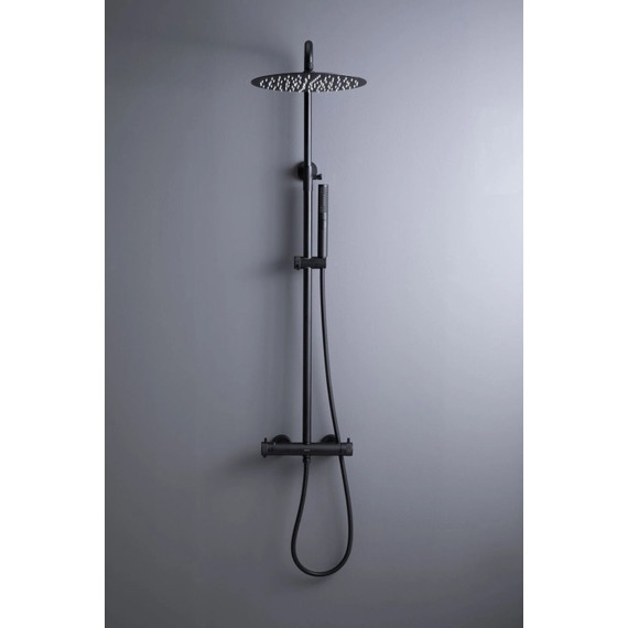 Душевая стойка с термостатом Allen Brau Fantasy 5.11001-31, чёрный матовый фото 9