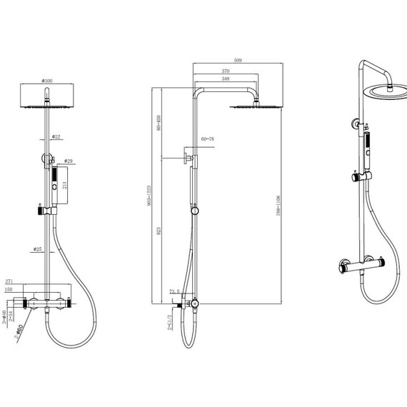Душевая стойка с термостатом Allen Brau Fantasy 5.11001-GB, золото фото 3