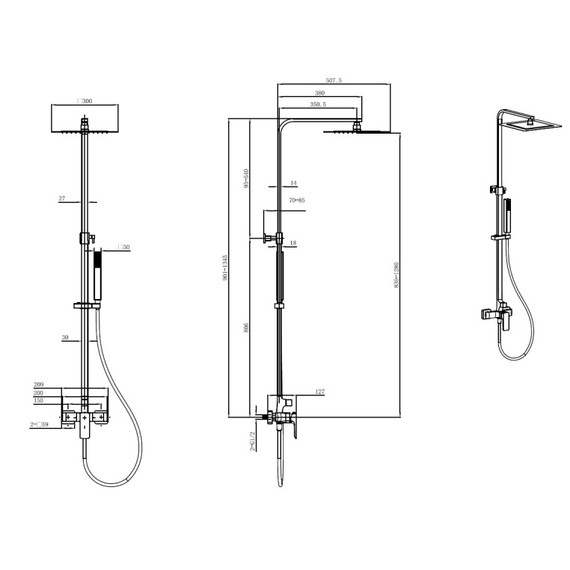 Душевая стойка Allen Brau Infinity 5.21012-31, чёрный матовый фото 14