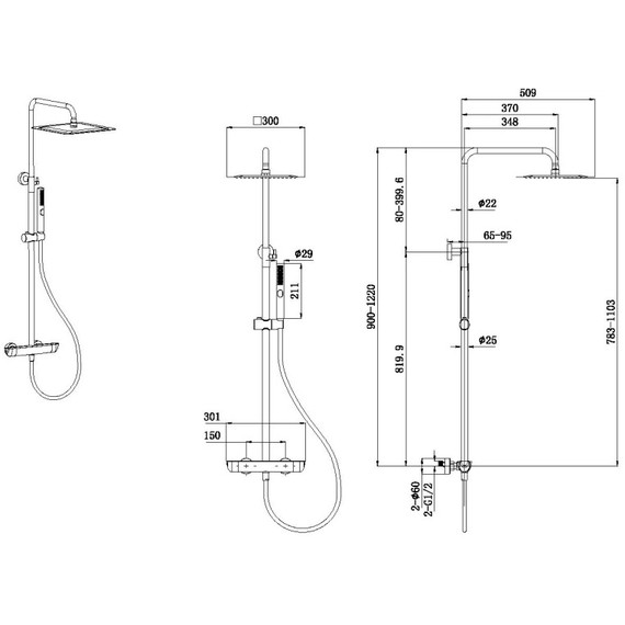 Душевая стойка с термостатом Allen Brau Infinity 5.21032-00 фото 6