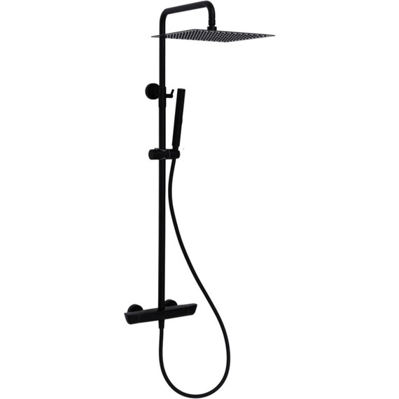 Душевая стойка с термостатом Allen Brau Infinity 5.21032-31, чёрный матовый фото 