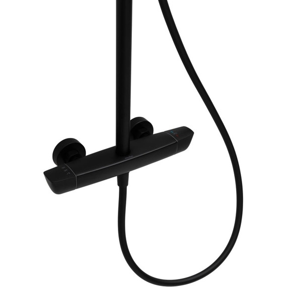 Душевая стойка с термостатом Allen Brau Infinity 5.21032-31, чёрный матовый фото 4