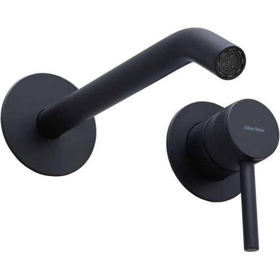 Смеситель для раковины настенный Allen Brau Priority 5.31A03-31 (со скрытой частью) чёрный матовый фото 3