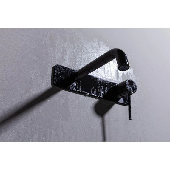 Смеситель для раковины настенный Allen Brau Glority 5.51004-31 (со скрытой частью) чёрный матовый фото 5