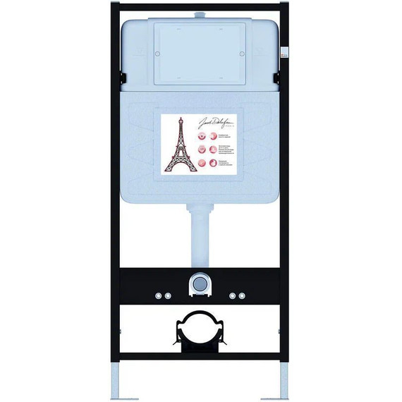 Инсталляция с подвесным безободковым унитазом Jacob Delafon Elite E21743RU-BL, сиденье с тонкой крышкой микролифт фото 2