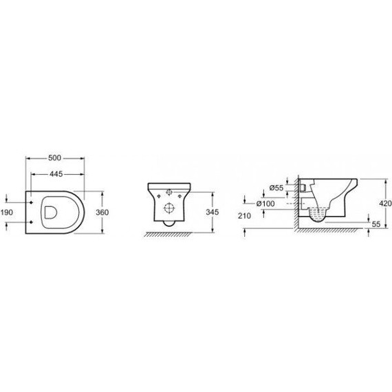 Инсталляция с подвесным безободковым унитазом Jacob Delafon Elite E21743RU-BL, сиденье с тонкой крышкой микролифт фото 6