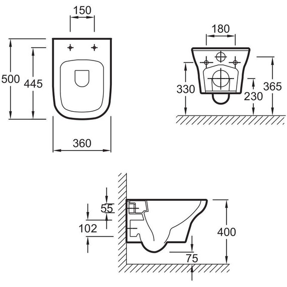 Инсталляция с подвесным безободковым унитазом Jacob Delafon Vox E21747RU-BL, сиденье с крышкой микролифт фото 4