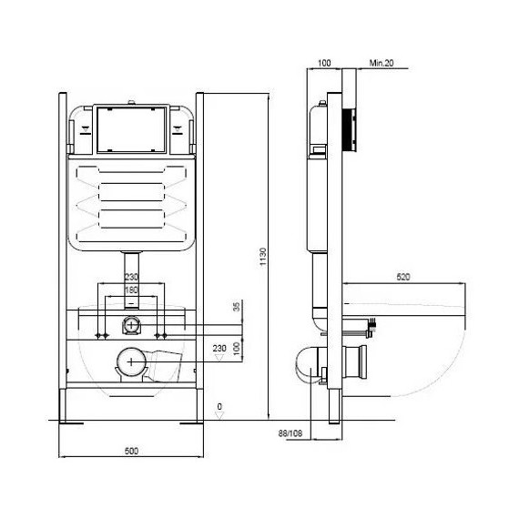 Инсталляция с подвесным безободковым унитазом Jacob Delafon Rodin+ E21750RU-BL, сиденье с тонкой крышкой микролифт фото 7