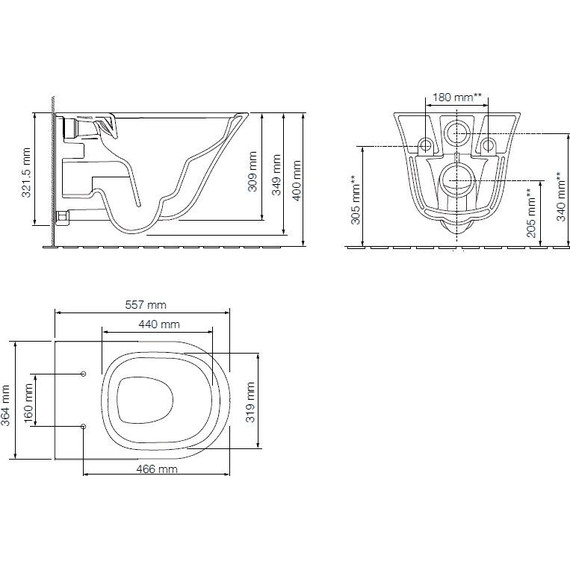 Инсталляция с подвесным безободковым унитазом Jacob Delafon Vive E28079RU-0, сиденье с тонкой крышкой микролифт фото 9