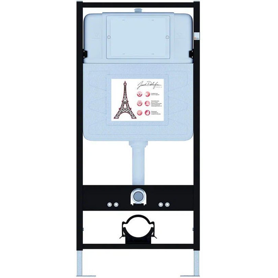 Инсталляция с подвесным безободковым унитазом Jacob Delafon Vive E28079RU-BL, сиденье с тонкой крышкой микролифт фото 2