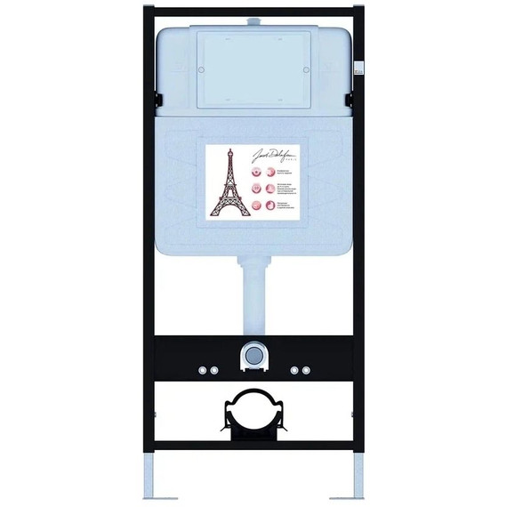 Инсталляция с подвесным безободковым унитазом Jacob Delafon Struktura EDE103-BL, сиденье с крышкой микролифт фото 2