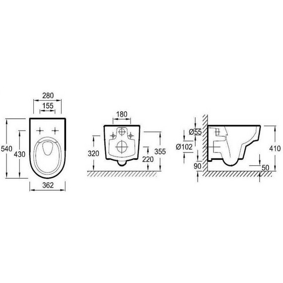 Инсталляция с подвесным безободковым унитазом Jacob Delafon Odeon Rive Gauche EDR103-00, сиденье с тонкой крышкой микролифт фото 8