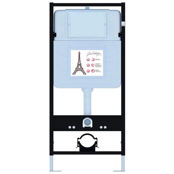 Инсталляция с подвесным безободковым унитазом Jacob Delafon Odeon Rive Gauche EDR103-00, сиденье с тонкой крышкой микролифт фото 2