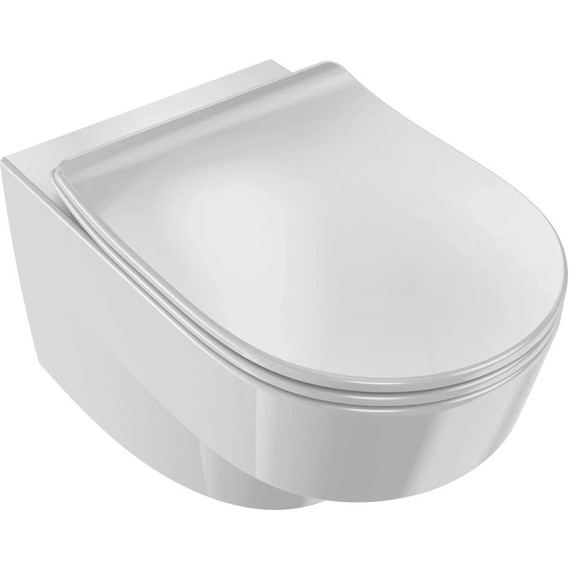 Инсталляция с подвесным безободковым унитазом Jacob Delafon Odeon Rive Gauche EDR103-00, сиденье с тонкой крышкой микролифт фото 3