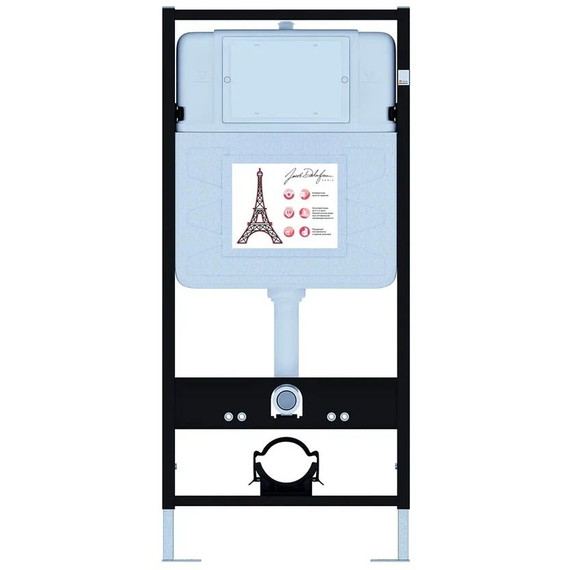 Инсталляция с подвесным безободковым унитазом Jacob Delafon Odeon Rive Gauche EDR103-CP, сиденье с тонкой крышкой микролифт фото 2