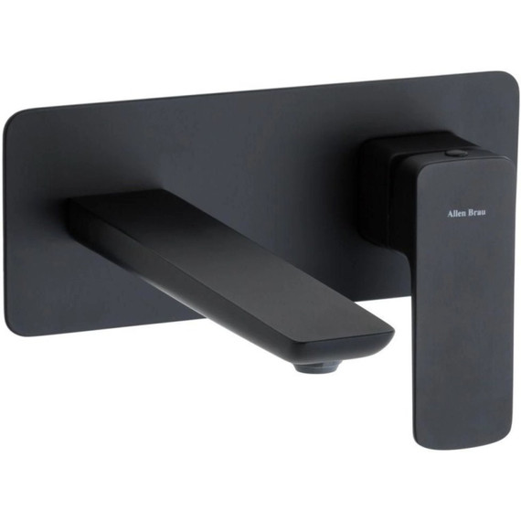 Смеситель для раковины настенный Allen Brau Infinity 5.21003-31 (со скрытой частью) чёрный матовый фото 