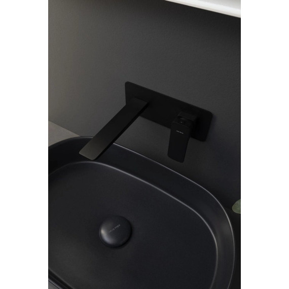 Смеситель для раковины настенный Allen Brau Infinity 5.21003-31 (со скрытой частью) чёрный матовый фото 4