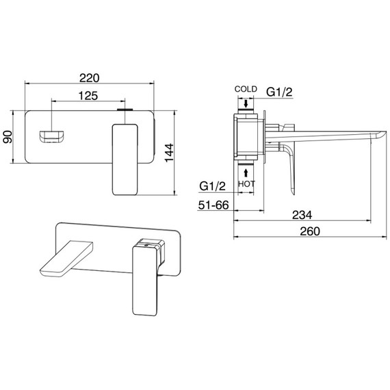 Смеситель для раковины настенный Allen Brau Infinity 5.21003-31 (со скрытой частью) чёрный матовый фото 10