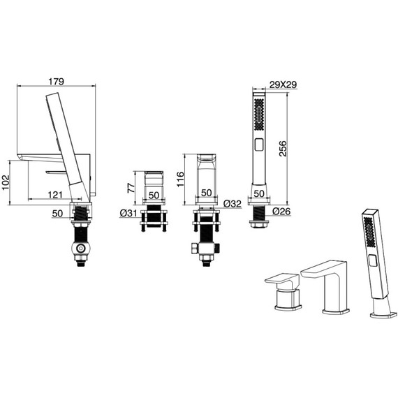 Смеситель для ванны Allen Brau Infinity 5.21008-00 фото 10