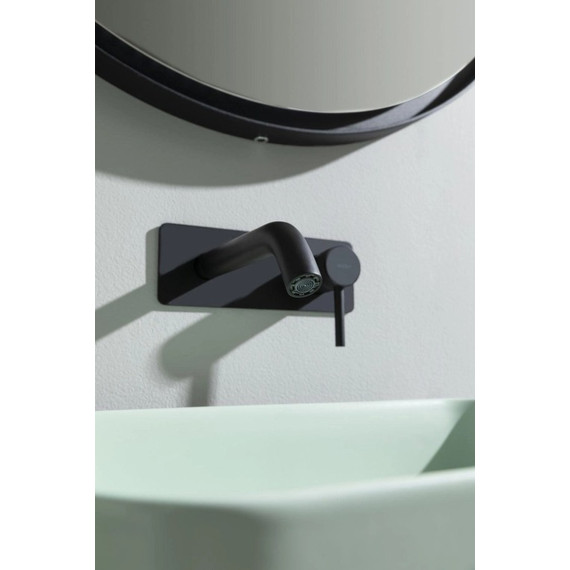 Смеситель для раковины настенный Allen Brau Priority 5.31003-31 (со скрытой частью) чёрный матовый фото 8