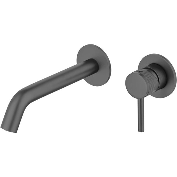 Смеситель для раковины настенный Allen Brau Priority 5.31030-MG (со скрытой частью) графит фото 