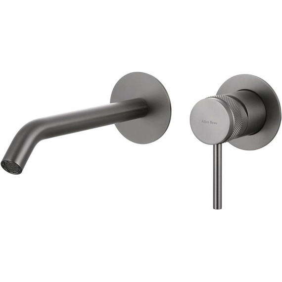 Смеситель для раковины настенный Allen Brau Priority 5.31A03-MG (со скрытой частью) графит фото 
