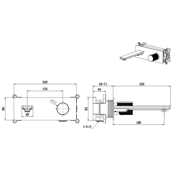 Смеситель для раковины настенный Allen Brau Liberty 5.33004-00 (со скрытой частью) фото 4