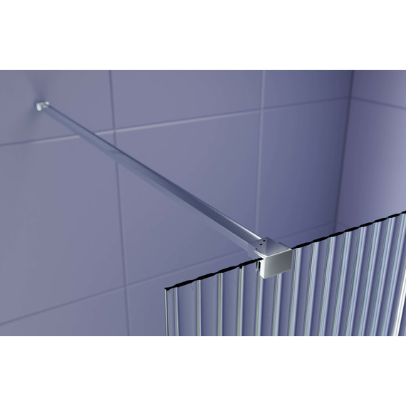 Душевая перегородка Aquatek Walk in 100 см AQ.WI.100.2CH (стекло 8 мм) с кронштейном в комплекте, серебро/матовое фото 2