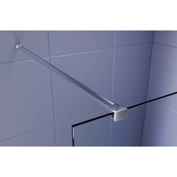 Душевая перегородка Aquatek Walk in 140 см AQ.WI.140.1CH (стекло 8 мм) с кронштейном в комплекте, серебро/прозрачное фото 2