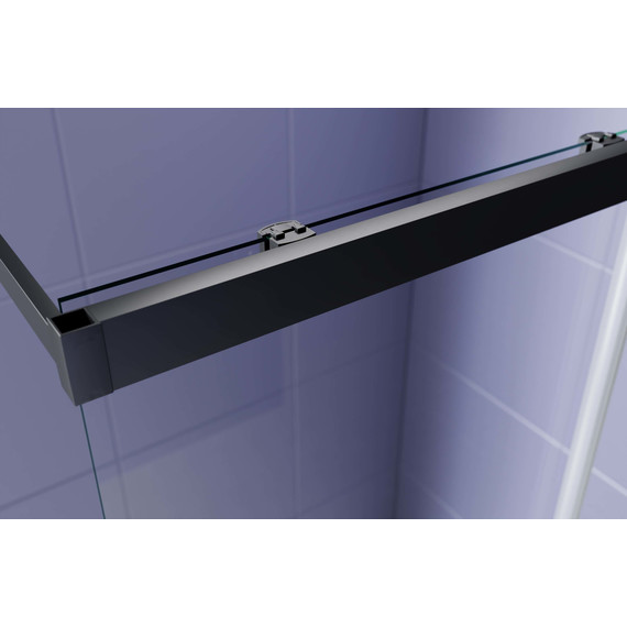 Душевая перегородка Aquatek Walk in 120 см AQ.WISL.120.1BL (стекло 8 мм) с кронштейном в комплекте, чёрный матовый/прозрачное фото 2