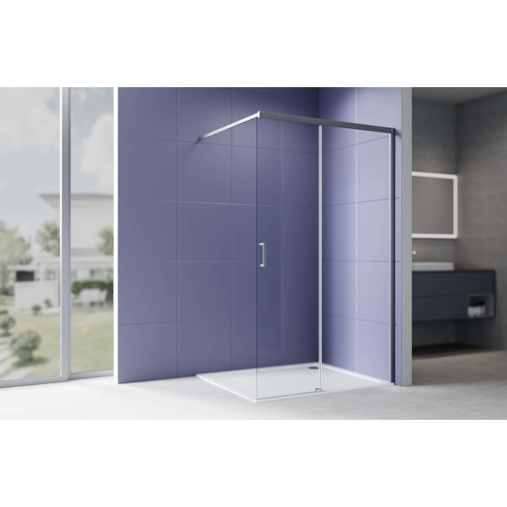 Душевая перегородка Aquatek Walk in 120 см AQ.WISL.120.1GM (стекло 8 мм) с кронштейном в комплекте, оружейная сталь/прозрачное фото 