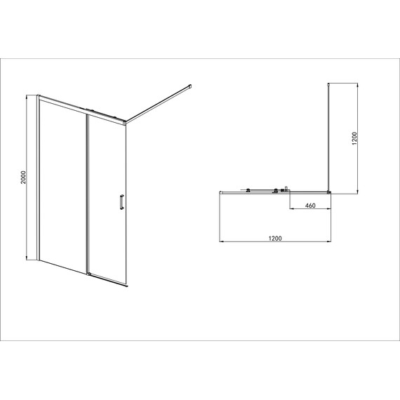Душевая перегородка Aquatek Walk in 120 см AQ.WISL.120.1CH (стекло 8 мм) с кронштейном в комплекте, серебро/прозрачное фото 9