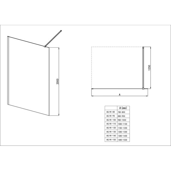 Душевая перегородка Aquatek Walk in 120 см AQ.WI.120.2CH (стекло 8 мм) с кронштейном в комплекте, серебро/матовое фото 3