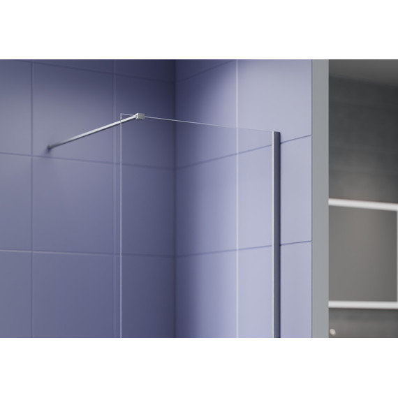 Душевая перегородка Aquatek Walk in 120 см AQ.WI.120.1GM (стекло 8 мм) с кронштейном в комплекте, оружейная сталь/прозрачное фото 2