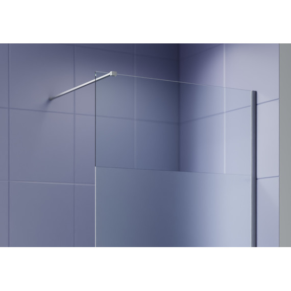 Душевая перегородка Aquatek Walk in 90 см AQ.WI.090.3GM (стекло 8 мм) с кронштейном в комплекте, оружейная сталь/матовое фото 2