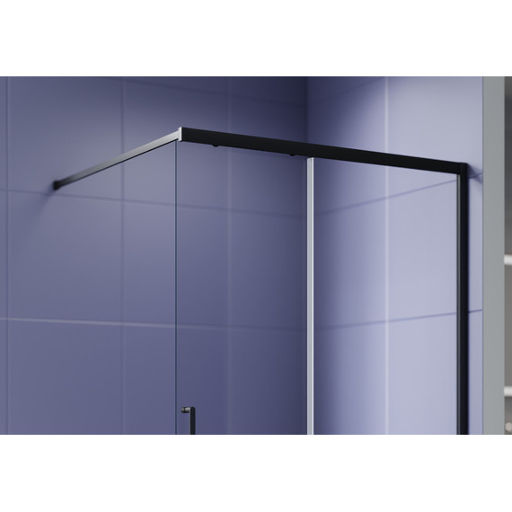 Душевая перегородка Aquatek Walk in 120 см AQ.WISL.120.1BL (стекло 8 мм) с кронштейном в комплекте, чёрный матовый/прозрачное фото 3